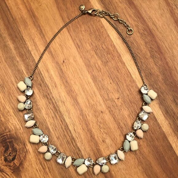 J.Crew | Pastel and Rhinestone Collar Necklace | 17” Adjustable - Picture 1 of 4